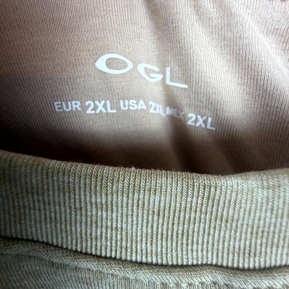 OGL Move Brami Top Womens 2XL Heather Tan Lyocell Wool Banded Hem Built in Bra - Picture 4 of 7